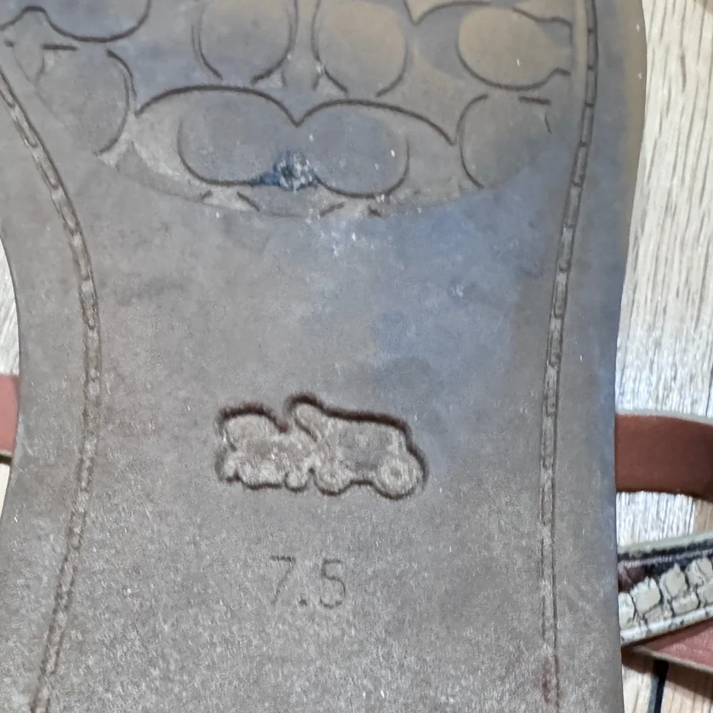 COACH Snake Print Sandals in size 7.5